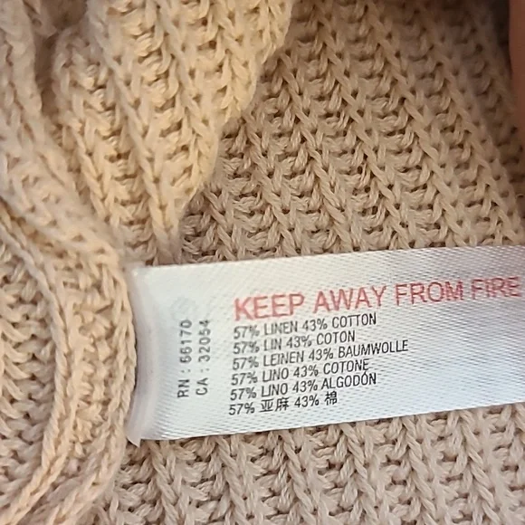 Free People Beach Picnic Sweater Mini Dress Oversized Size S Color: Natural - Picture 10 of 14